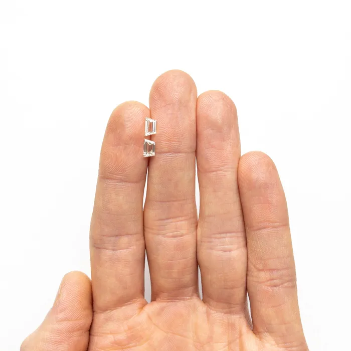 110cttw 2pc 628x367x237mm 625x372x240mm VVS LM Trapezoid Step Cut Matching Pair 2553601 Misfit Diamonds Rings