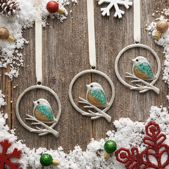 Chadds Ford Jewelry Sand Birdie Branch Ornament Gift Set Earrings