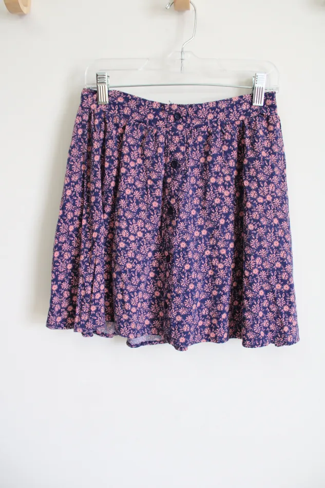Charlotte Russe Blue Pink Floral Skirt M Charlotte Russe Rings
