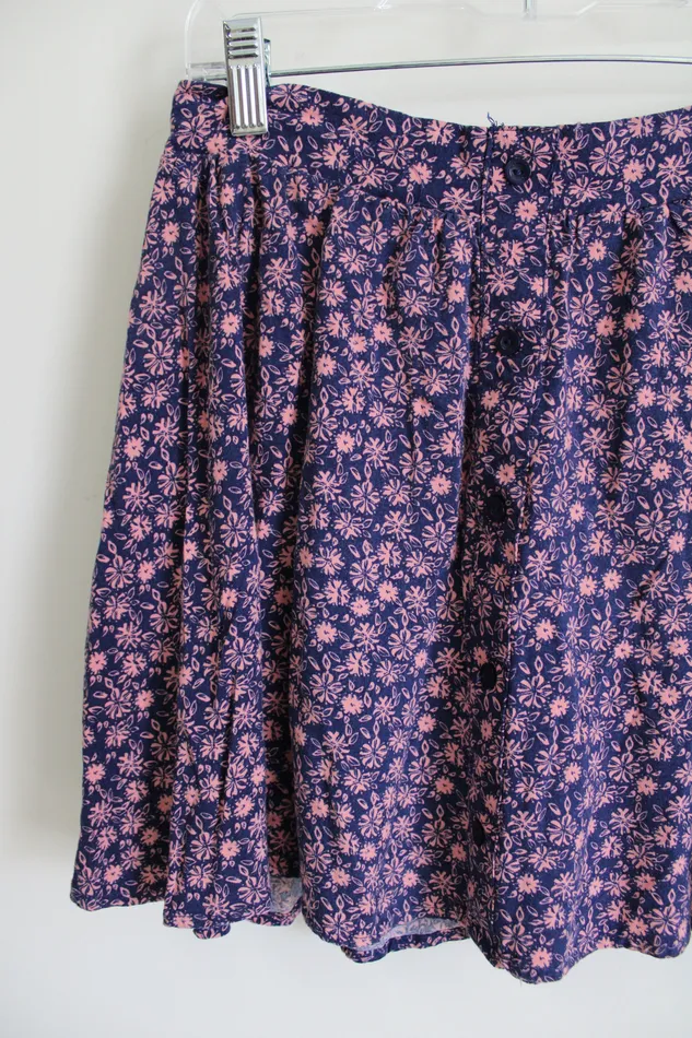 Charlotte Russe Blue Pink Floral Skirt M Charlotte Russe Rings