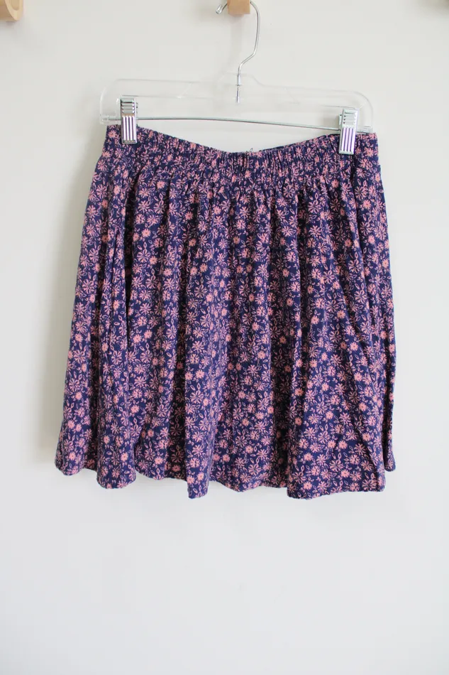 Charlotte Russe Blue Pink Floral Skirt M Charlotte Russe Rings