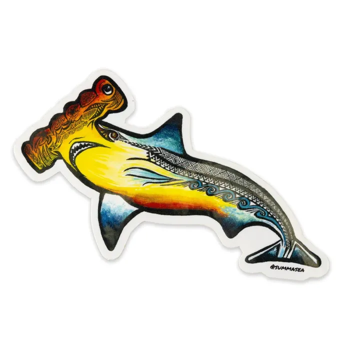 Earrings SUMMASEA Summasea Hammerhead Shark Vinyl Sticker by Summer Colmus