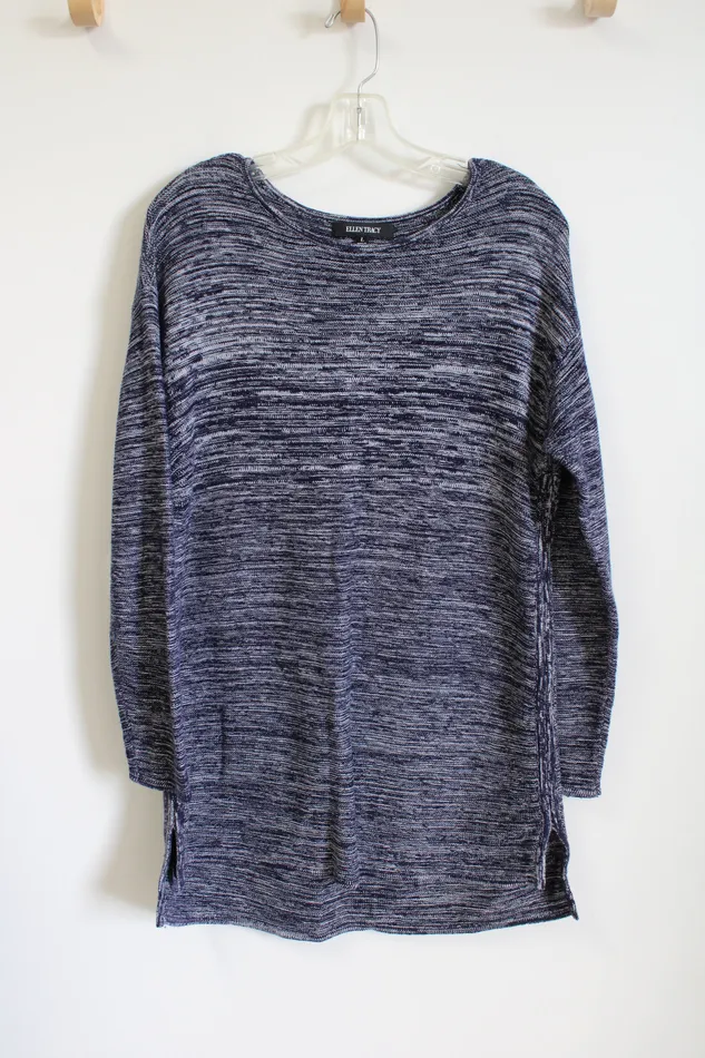 Ellen Tracy Rings Ellen Tracy Blue Knit Tunic Sweater L