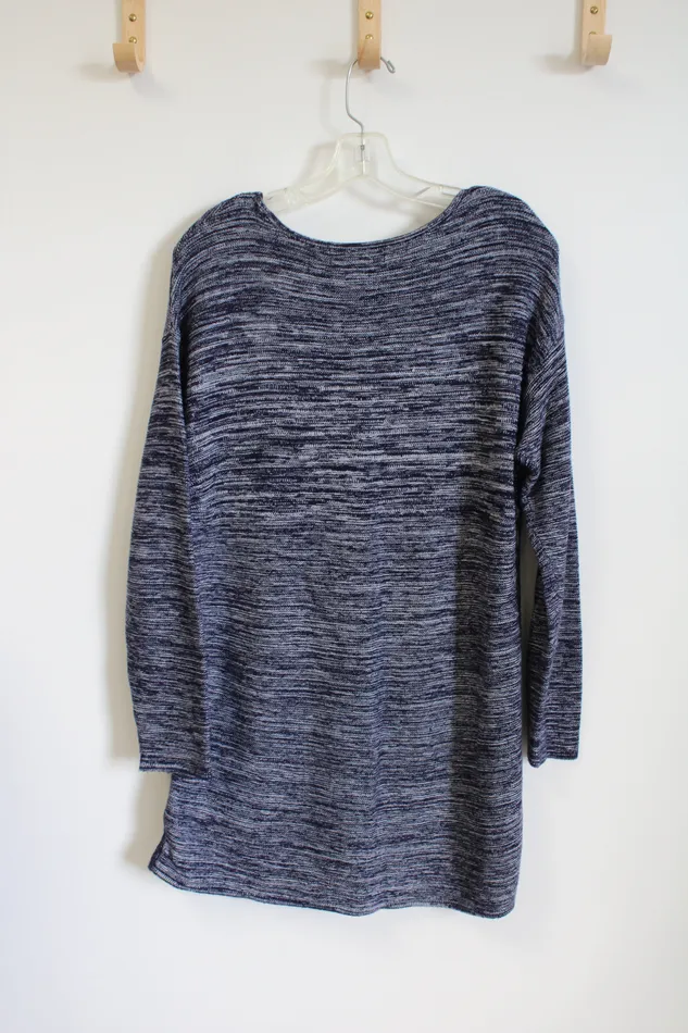 Ellen Tracy Rings Ellen Tracy Blue Knit Tunic Sweater L