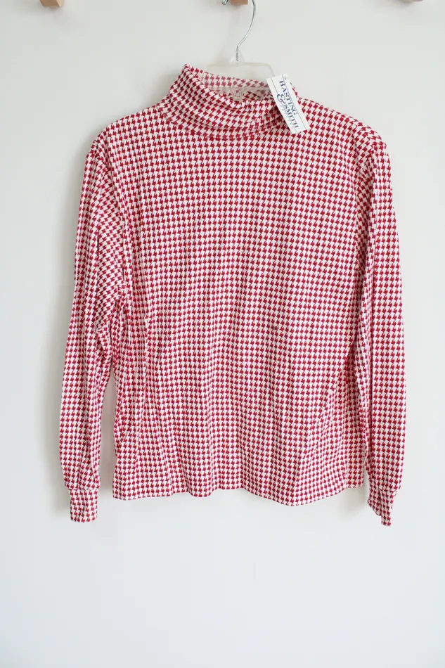 Hasting Smith Rings NEW Hasting Smith Red White Houndstooth Turtleneck Shirt S Petite Hasting Smith Rings NEW Hasting Smith Red White Houndstooth Turtleneck Shirt S Petite