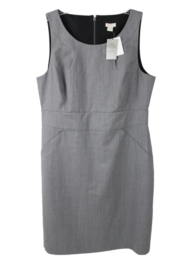 JCrew NEW JCrew Gray Wool Dress 12 Petite Earrings