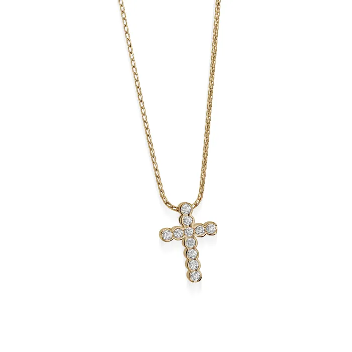 John Atencio Paloma Petite Diamond Cross Medallion Pendant Necklaces