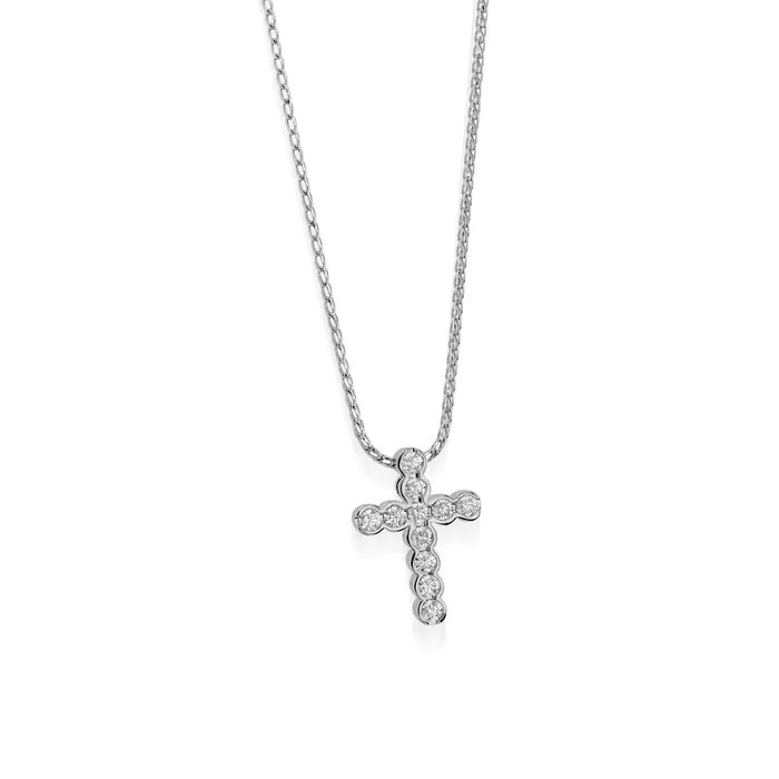 John Atencio Paloma Petite Diamond Cross Medallion Pendant Necklaces