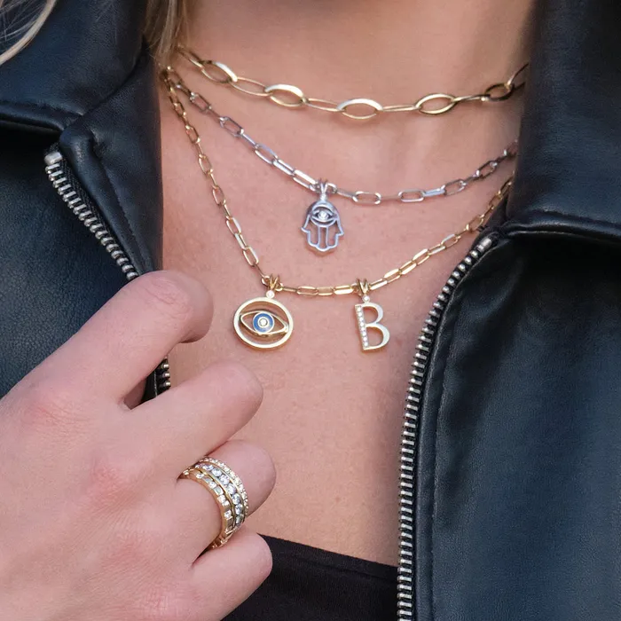 John Atencio Paloma Petite Diamond Cross Medallion Pendant Necklaces