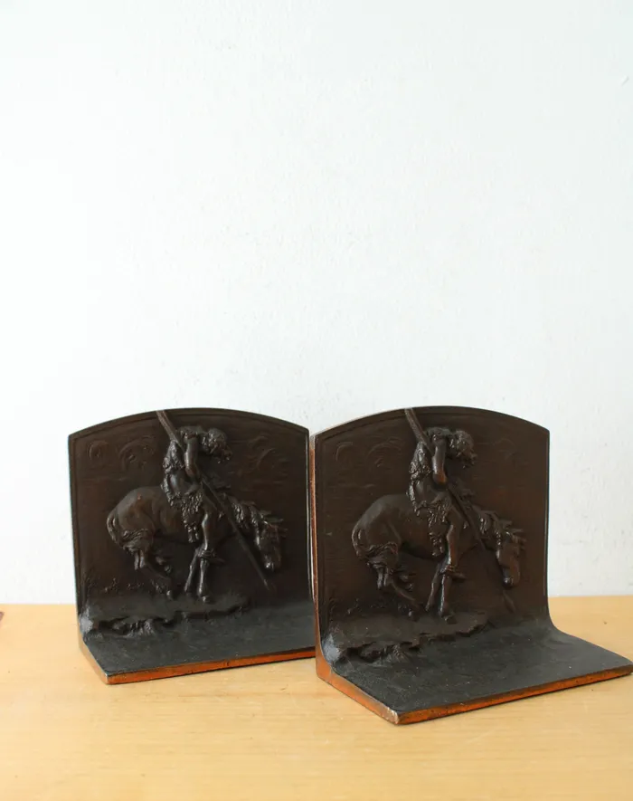 Jubilee Thrift Necklaces End Of The Trail Native American Bronze Bookends