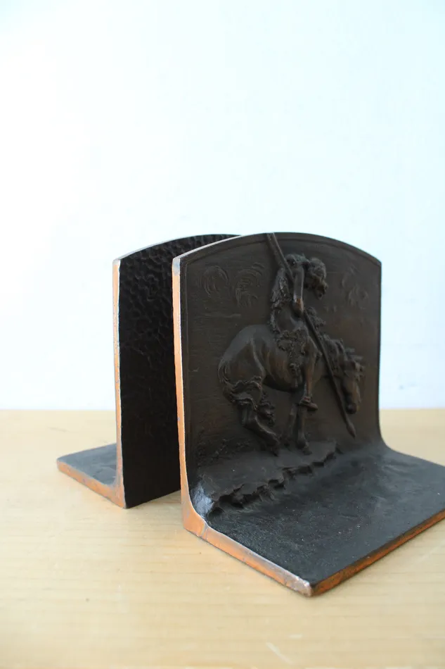 Jubilee Thrift Necklaces End Of The Trail Native American Bronze Bookends