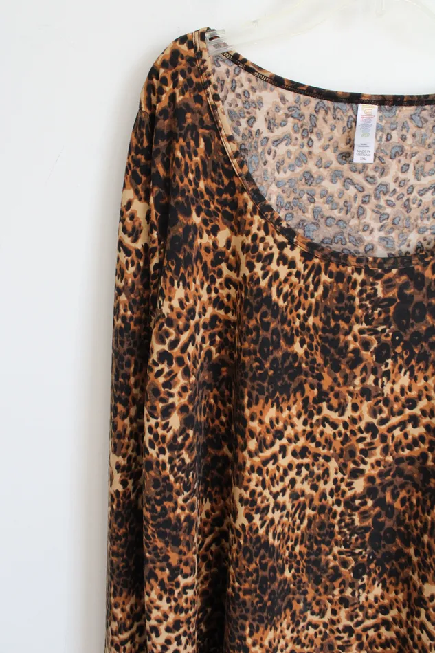 LuLaRoe Earrings LuLaRoe Brown Leopard Print Long Sleeved Top 3X