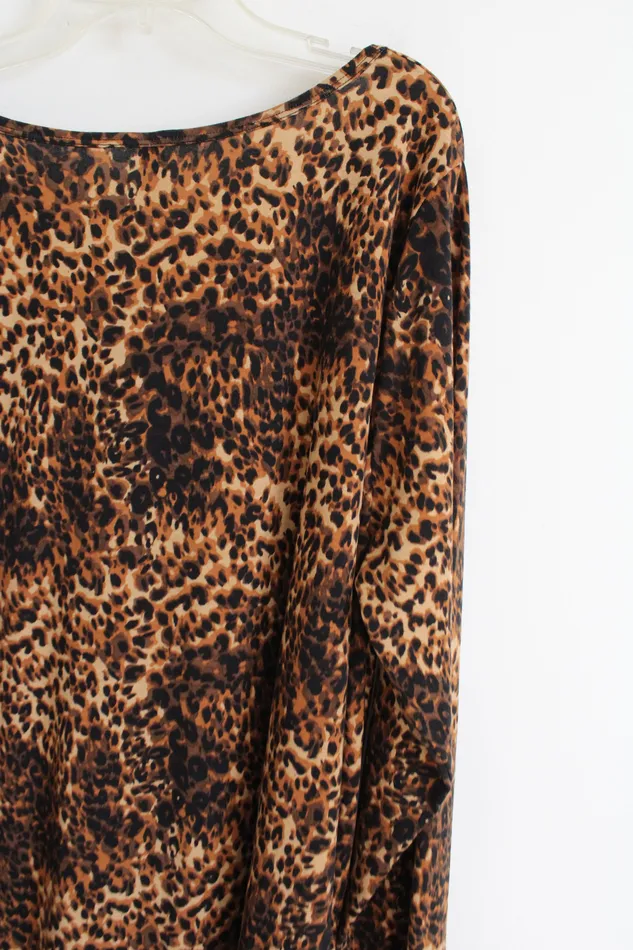 LuLaRoe Earrings LuLaRoe Brown Leopard Print Long Sleeved Top 3X