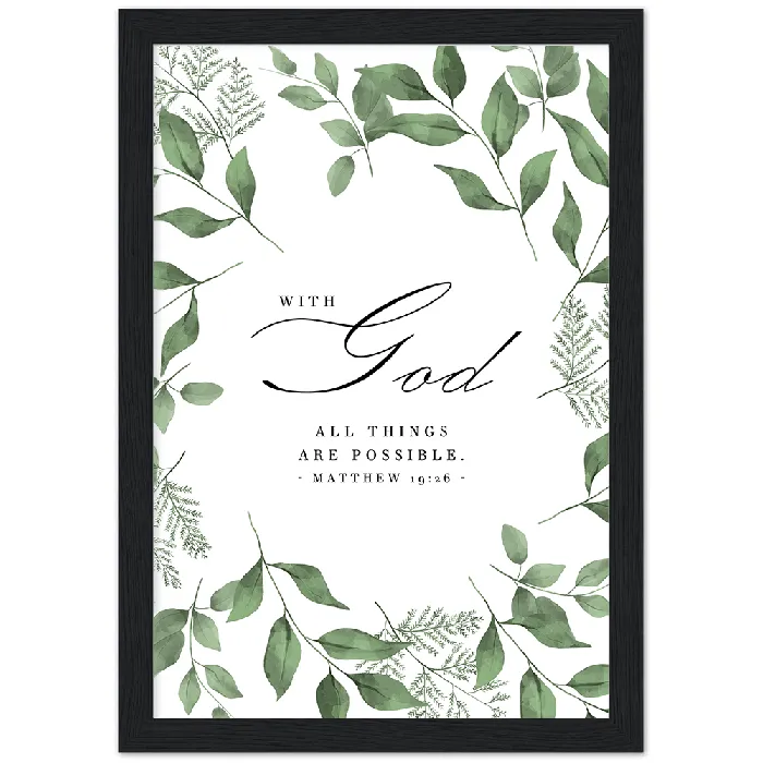 Matthew 1926 Leaves Border Matte Poster Wooden Frame A4 Gelato Earrings