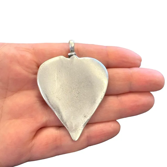 Necklaces Peppy Beads Antique Silver Plated Large Heart Pendant