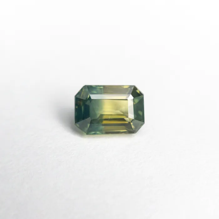 Parti TealYellow Step Cut Sapphire 100ct Cut Corner Rectangle Misfit Gems Rings Parti TealYellow Step Cut Sapphire 100ct Cut Corner Rectangle Misfit Gems Rings