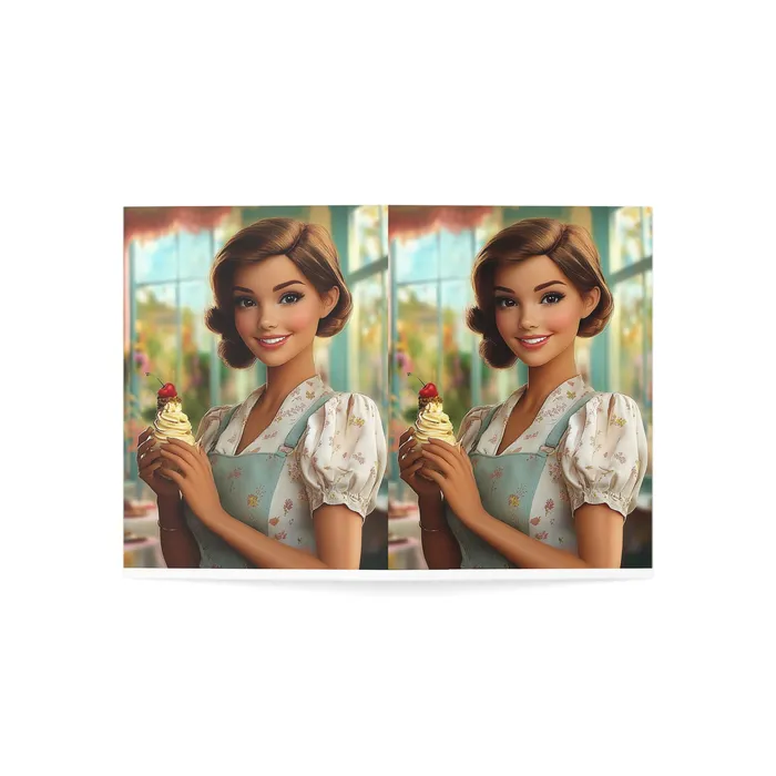 Portraits and Miniatures by NC Necklaces Ice Cream Parlor Gal Greeting Cards 1 10 30 and 50pcs
