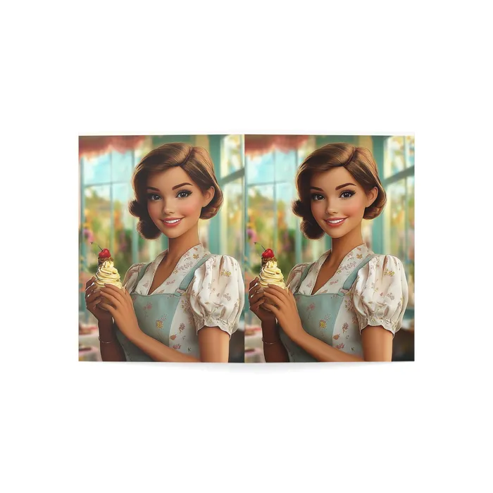 Portraits and Miniatures by NC Necklaces Ice Cream Parlor Gal Greeting Cards 1 10 30 and 50pcs