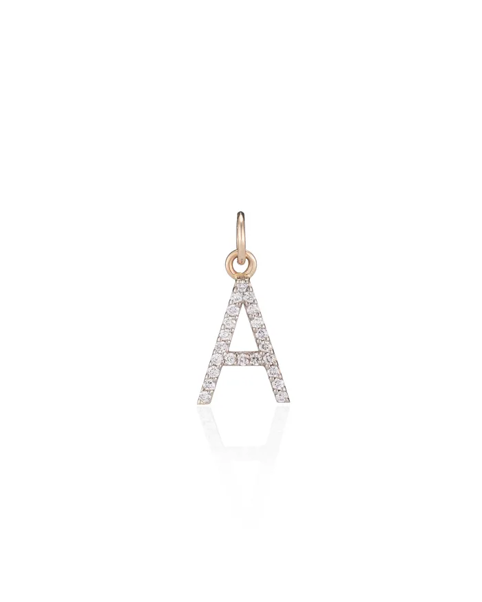 RACHEL LYNN CHICAGO Charm Necklaces Diamond A Letter Charm