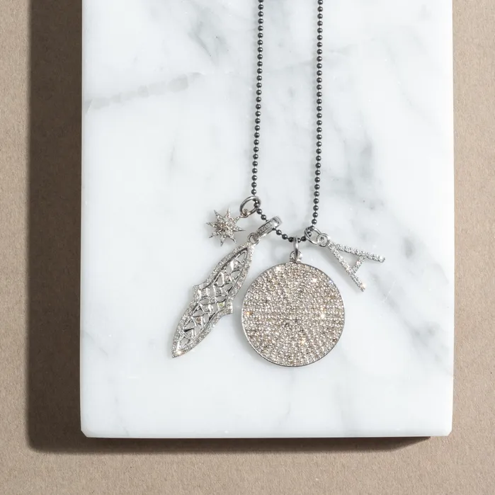 RACHEL LYNN CHICAGO Charm Necklaces Diamond A Letter Charm