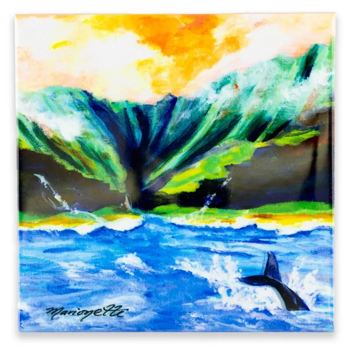 VISIONSTROPICS Necklaces Visions of the Tropics Na Pali Whale Tale Ceramic Tile 425 VISIONSTROPICS Necklaces Visions of the Tropics Na Pali Whale Tale Ceramic Tile 425