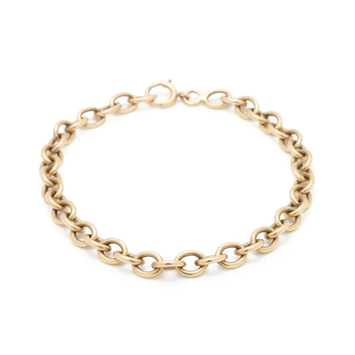 14k Yellow Gold Cable Chain Link Bracelet Vintage Bracelets