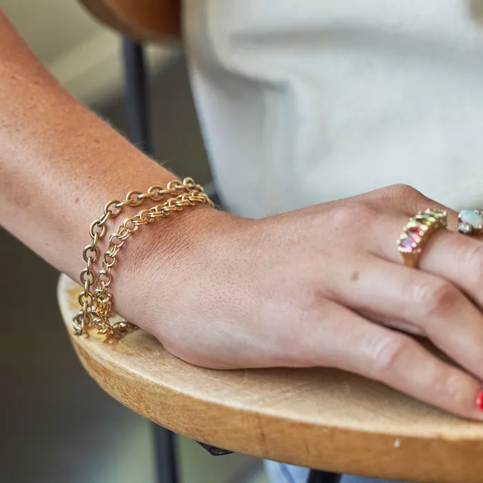 14k Yellow Gold Cable Chain Link Bracelet Vintage Bracelets