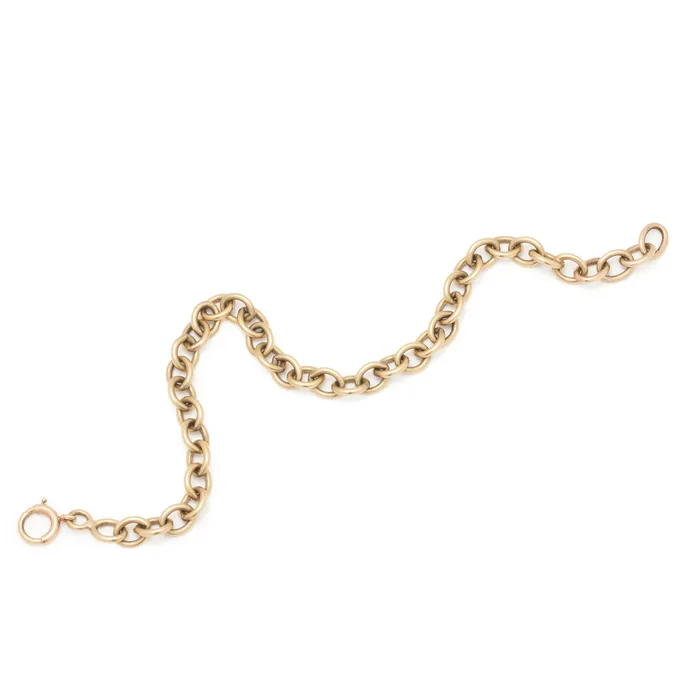 14k Yellow Gold Cable Chain Link Bracelet Vintage Bracelets
