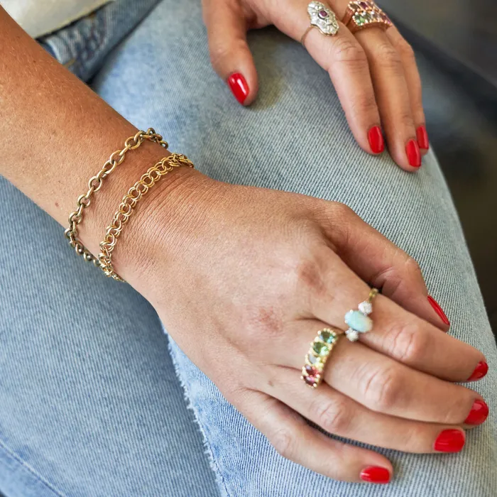 14k Yellow Gold Cable Chain Link Bracelet Vintage Bracelets