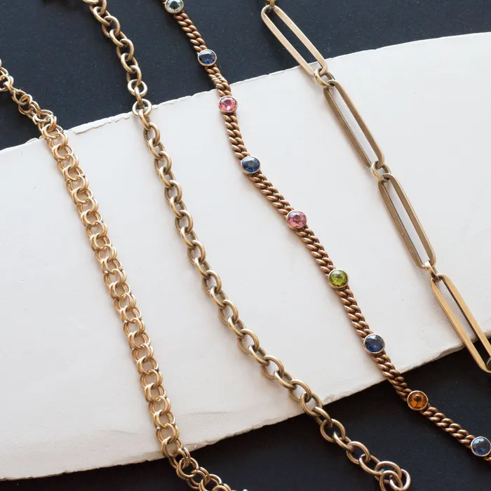 14k Yellow Gold Cable Chain Link Bracelet Vintage Bracelets