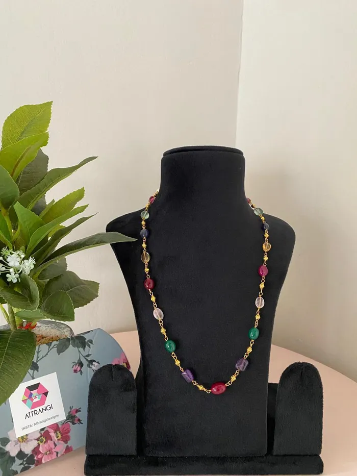 attrangi Earrings Kajol Multi Coloured Beads Mala