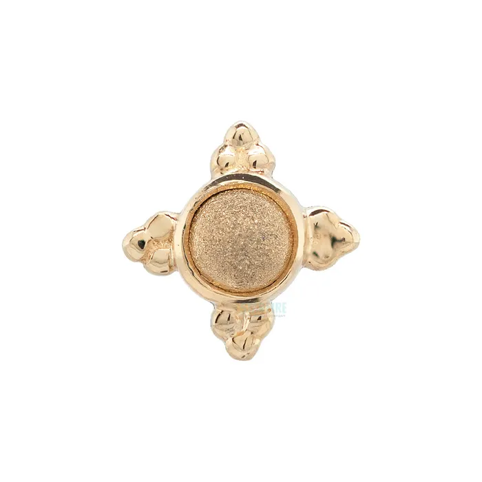 Body Vision BVLA Earrings Mini Kandy Threaded End in Gold with Sandblasted Gold Bead