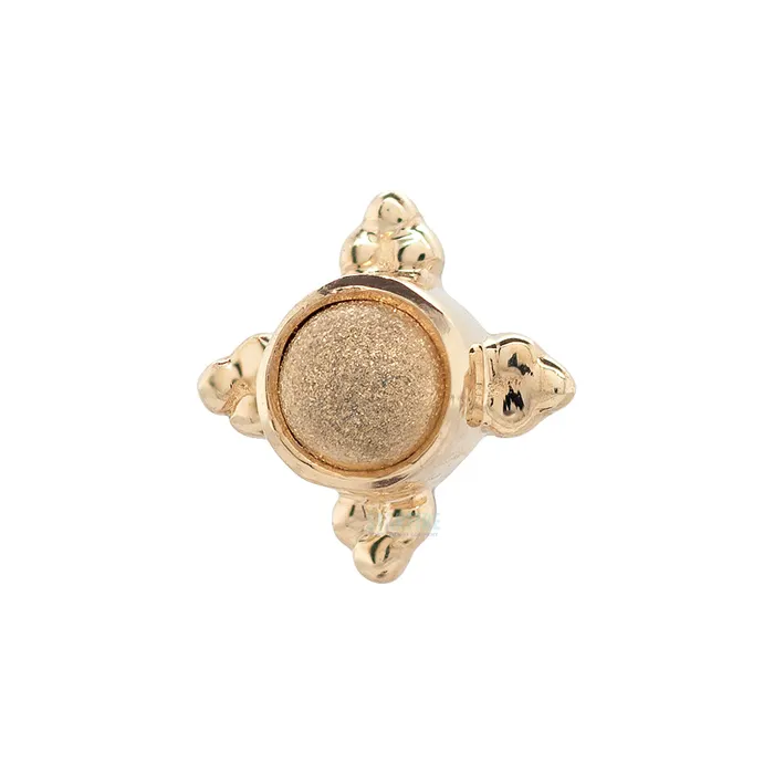 Body Vision BVLA Earrings Mini Kandy Threaded End in Gold with Sandblasted Gold Bead