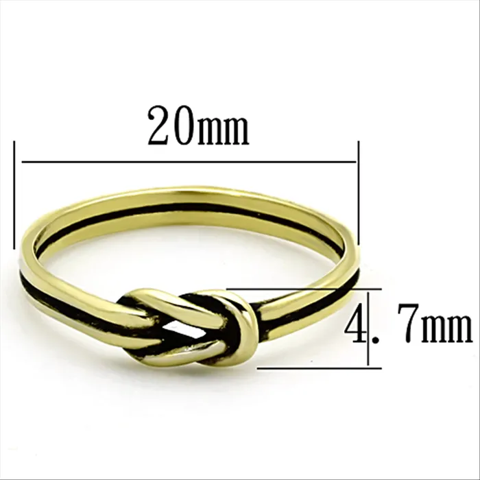 CJG2348 Stainless Steel IP Gold Minimal Knot Ring Green Rings CJG2348 Stainless Steel IP Gold Minimal Knot Ring Green Rings