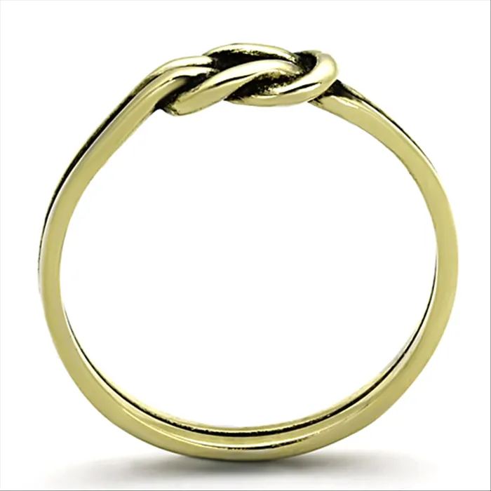 CJG2348 Stainless Steel IP Gold Minimal Knot Ring Green Rings CJG2348 Stainless Steel IP Gold Minimal Knot Ring Green Rings