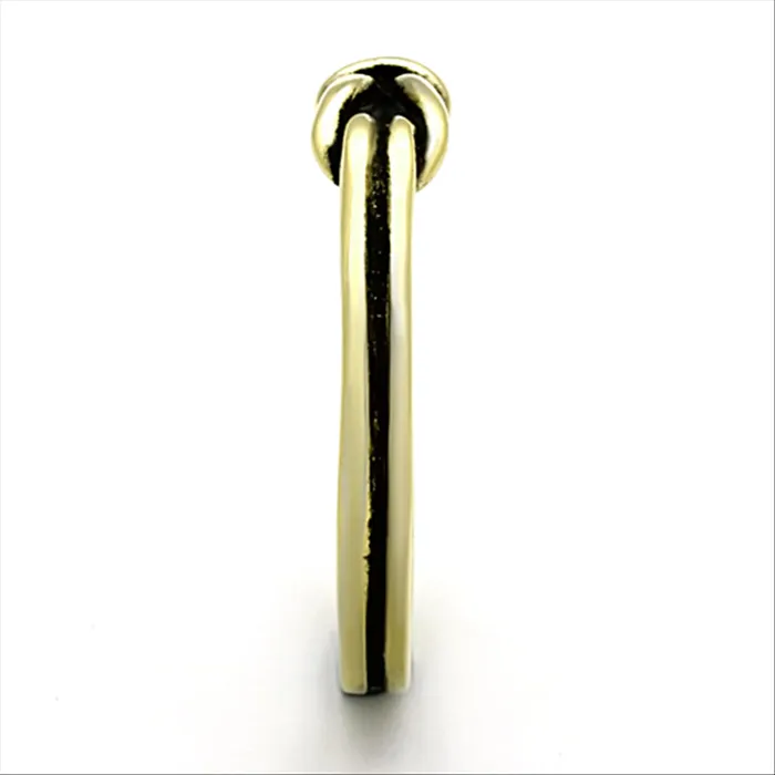 CJG2348 Stainless Steel IP Gold Minimal Knot Ring Green Rings CJG2348 Stainless Steel IP Gold Minimal Knot Ring Green Rings