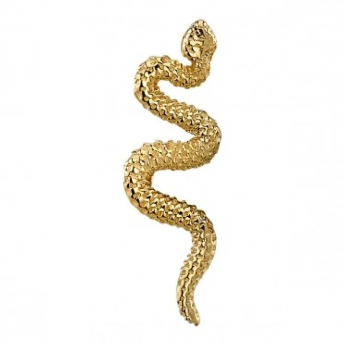 Earrings Body Vision BVLA threadless Tiny Delicate Snake End in Gold