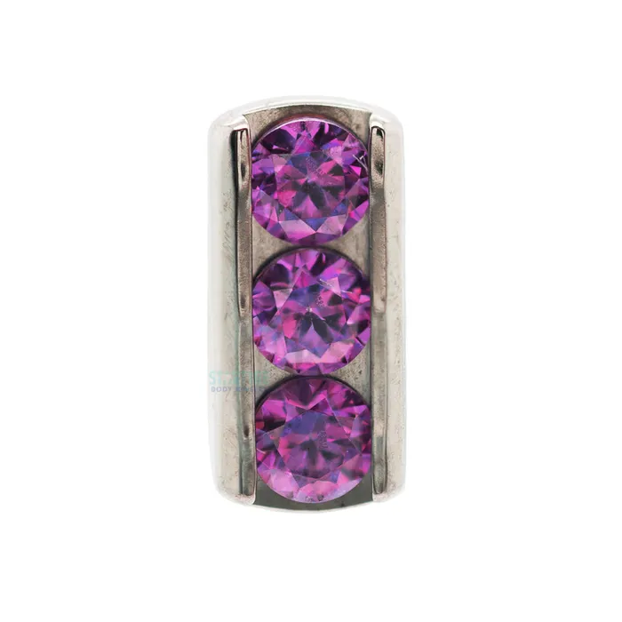 Earrings Industrial Strength IS threadless ChannelSet Faceted Gems End