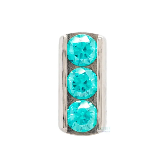 Earrings Industrial Strength IS threadless ChannelSet Faceted Gems End