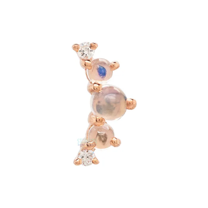Earrings Modern Mood threadless Annette End in Gold with Moonstone Diamonds