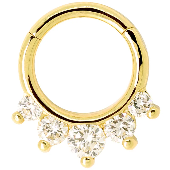 Earrings Prium Clicker 1 with Faceted DIAMONDS in Gold Industrial Strength IS