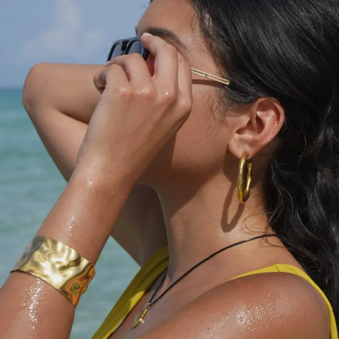 Ellie Vail Bracelets Roxi Hammered Cuff Bracelet