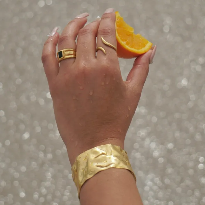 Ellie Vail Bracelets Roxi Hammered Cuff Bracelet