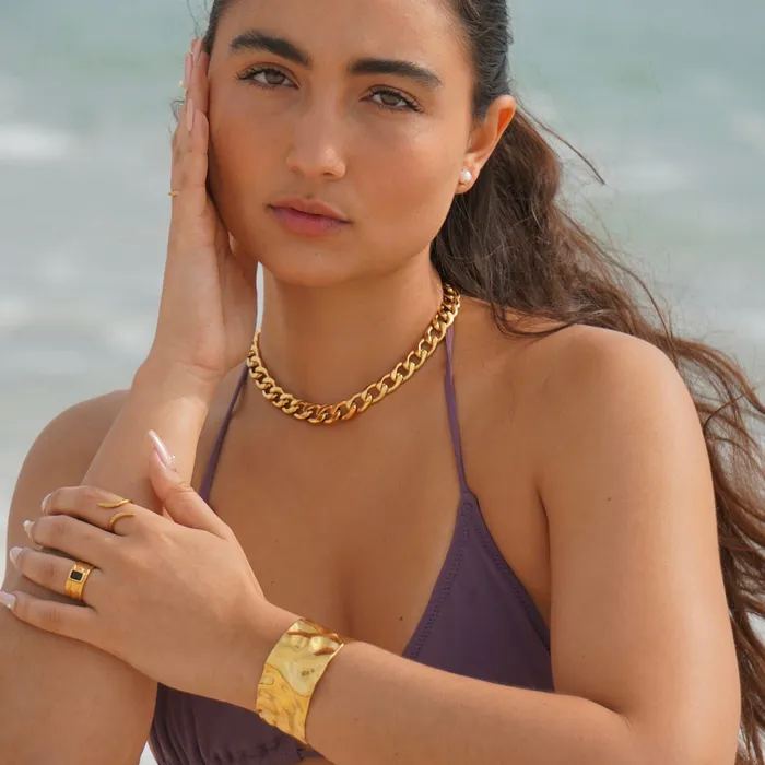 Ellie Vail Bracelets Roxi Hammered Cuff Bracelet