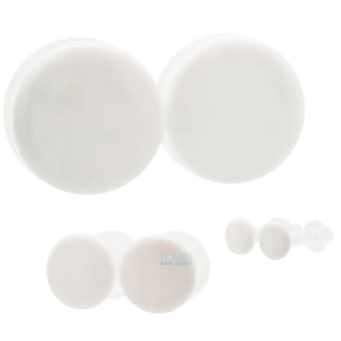 Glass Colorfront Plugs White Glasswear Studios Rings
