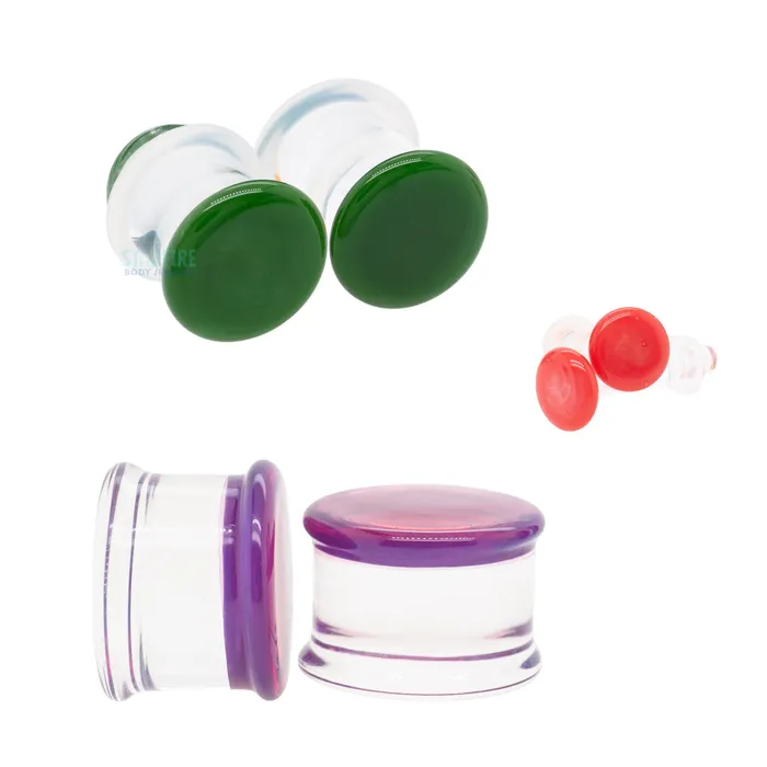 Glass Colorfront Plugs White Glasswear Studios Rings