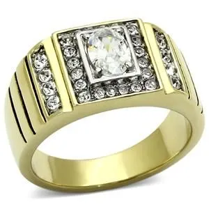 Green CJG2466 Stainless Steel AAA Grade CZ Ring Rings