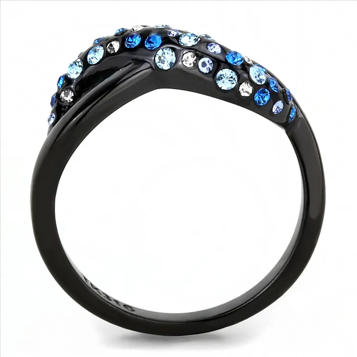 Green Rings CJE3446 Wholesale Womens Stainless Steel IP Black Multi Color Infinity Ring Green Rings CJE3446 Wholesale Womens Stainless Steel IP Black Multi Color Infinity Ring