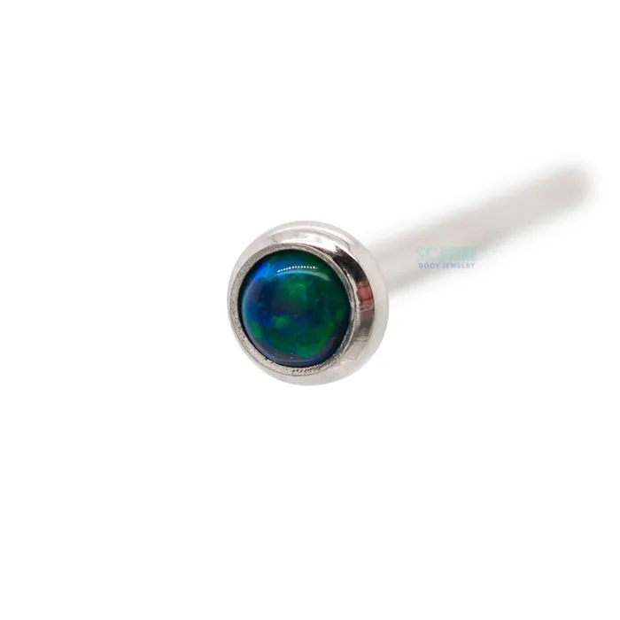 Industrial Strength IS Demi Bezelset Opal Nostril Screw Earrings