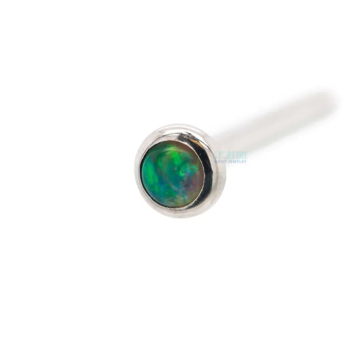 Industrial Strength IS Demi Bezelset Opal Nostril Screw Earrings